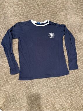 Chelsea Kids Navy Long-Sleeve Ringer Tee with Chest Crest